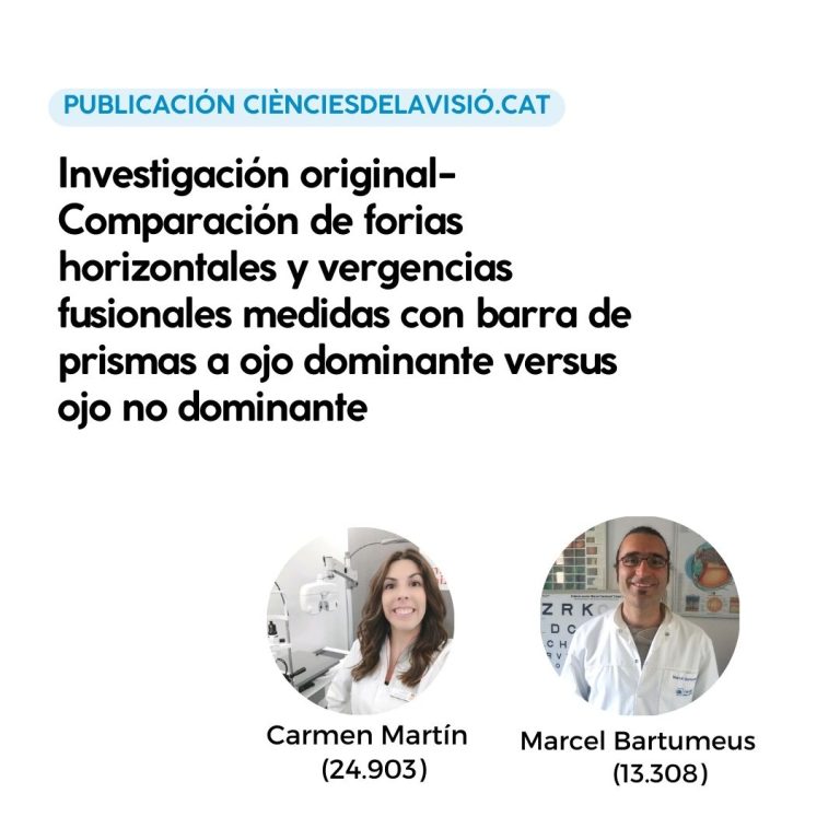 Lee más sobre el artículo Publiciación de un estudio sobre forias y vergencias fusionales